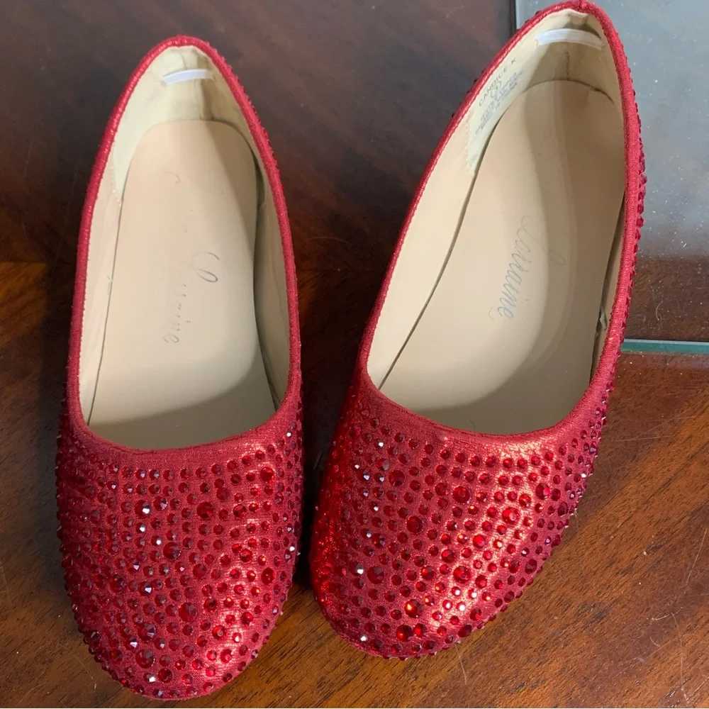 Lauren Lorraine Candace Shiny Jeweled Flats